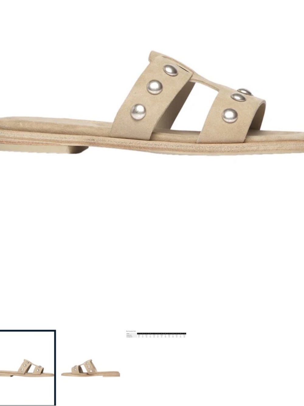 Freda Salvador Brady Beigd Studded Slide Sandal - sz 8